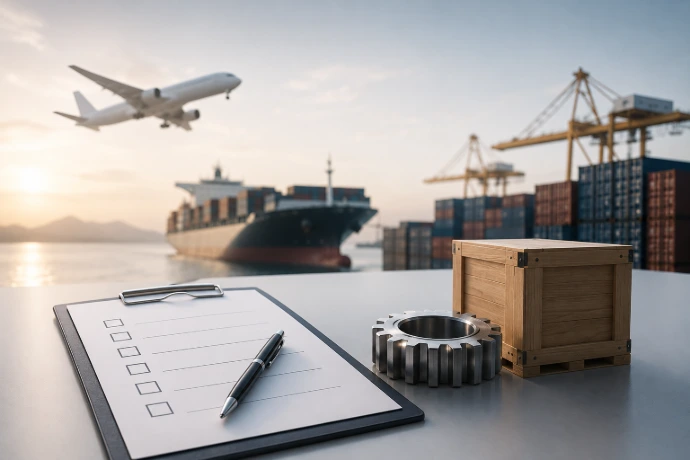 Industrial machinery import documentation and shipping preparation