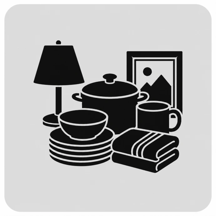 Household goods and home essentials for shipping