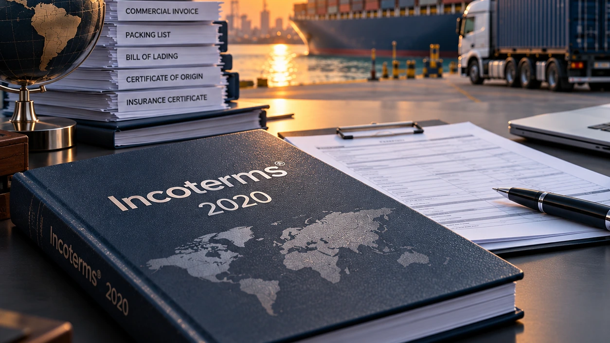 Incoterms 2020 and international trade documents for global shipping