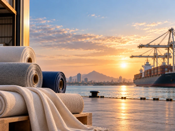 Textile and garment logistics from Egypt with fabric rolls and international freight shipping